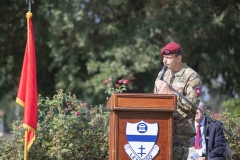 Paratroopers assigned to the 82nd Airborne Division and members of the 9th Infantry Division Association attend a memorial service on Fort Bragg, North Carolina, October 1, 2021.  The 76th Annual Reunion Memorial Service honored the 9th Infantry Division which served on Fort Bragg during World War II. (U.S. Army Photo by Spc. Jacob Moir)